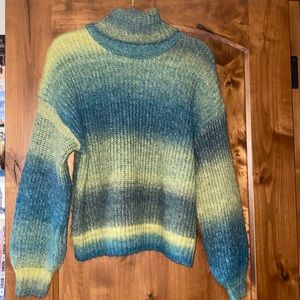 multi color turtle neck sweater